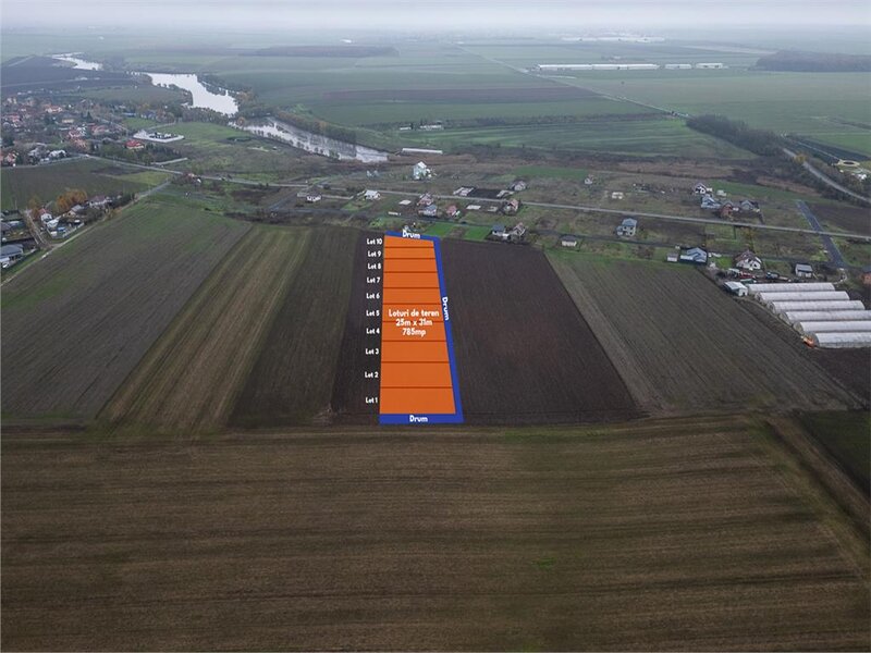 Belciugatele, DN3, teren intravilan 5495 mp, deschidere 175 ml, investitie.